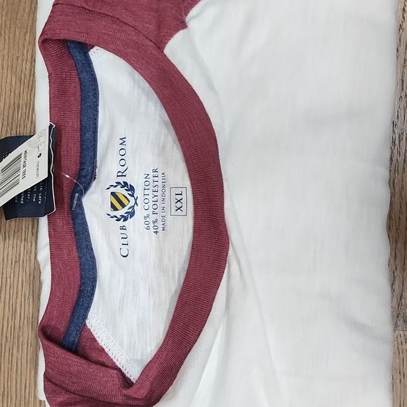 Mens club house white with red sleeves t-shirt - Picture 6 of 7